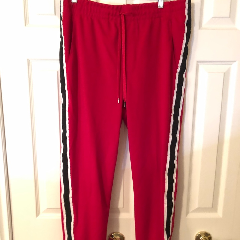 PacSun Red Striped Track Pants Size Large